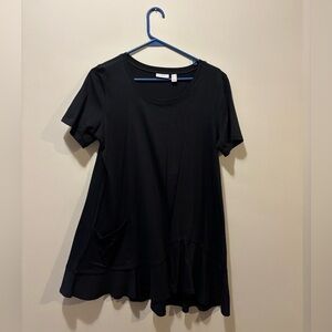 LOGO by Lori Goldstein Black Short Sleeve Top